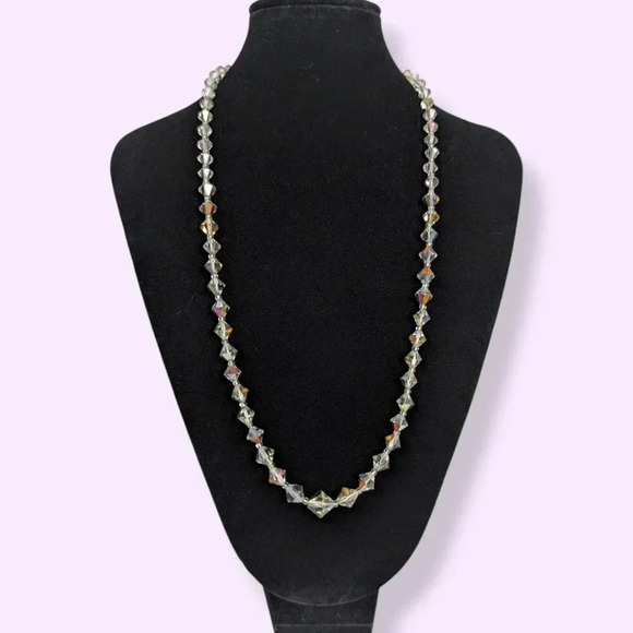 V. Conical AB Crystal Necklace - Picture 2 of 5